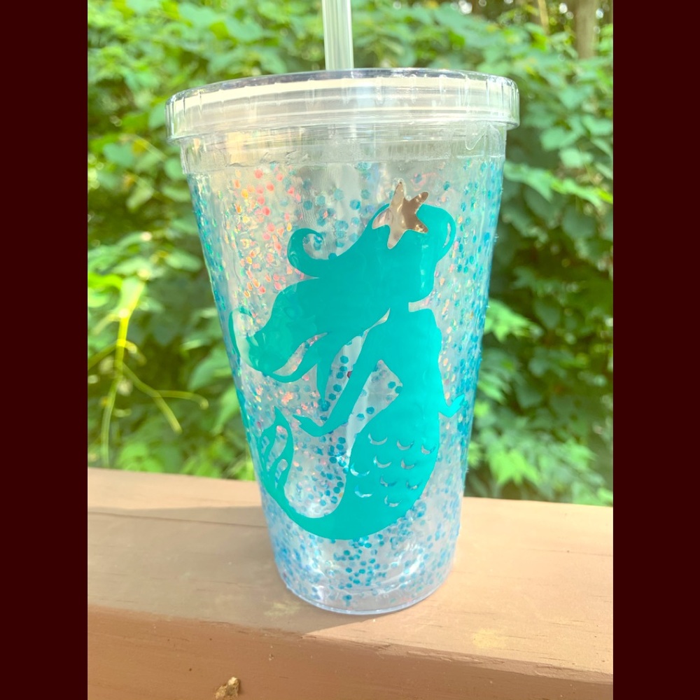 Mermaid glitter tumbler